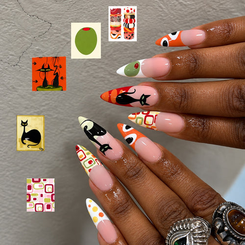 Kunstnagelset mit künstlerischen Motiven Karnz