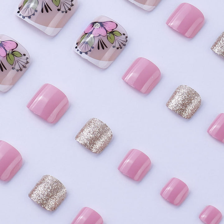 Künstlerisches Floral-Pediküre-Set