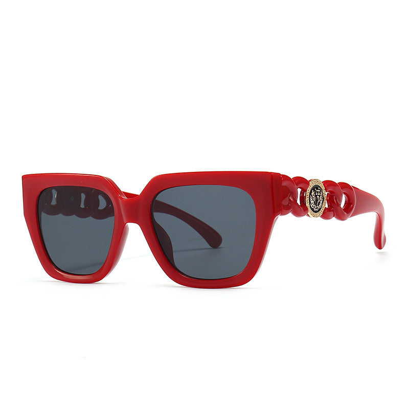 Damen oversized Sonnenbrille mit luxuriösen Kettenakzenten Karnz