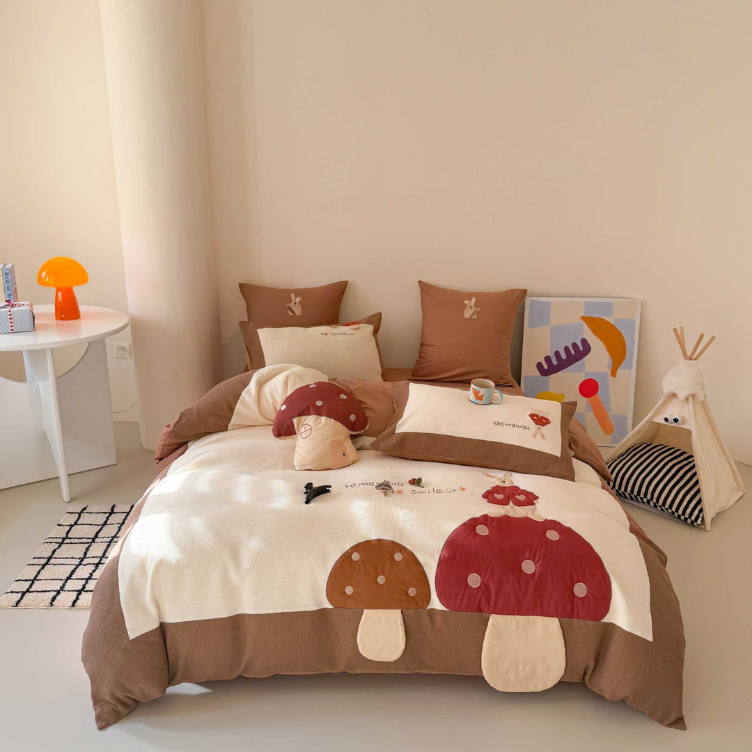 Kinder-Camping-Applikations-Baumwoll-Bettbezug-Bettwäsche-Set