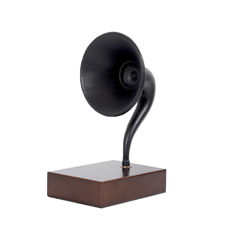 Vintage-inspirierende Grammophon-Dekorationsskulptur