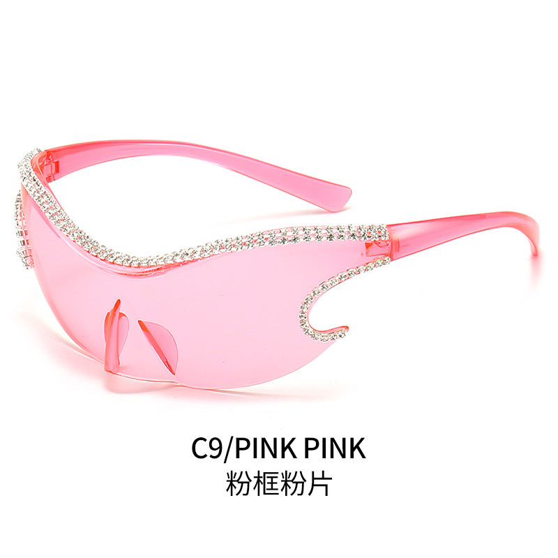 Damen Glamouröse Sonnenbrille mit funkelndem Strassbesatz Karnz