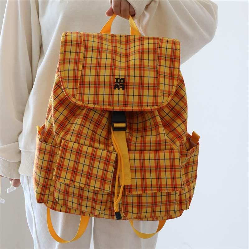 Stylischer Kariert-Muster-Rucksack