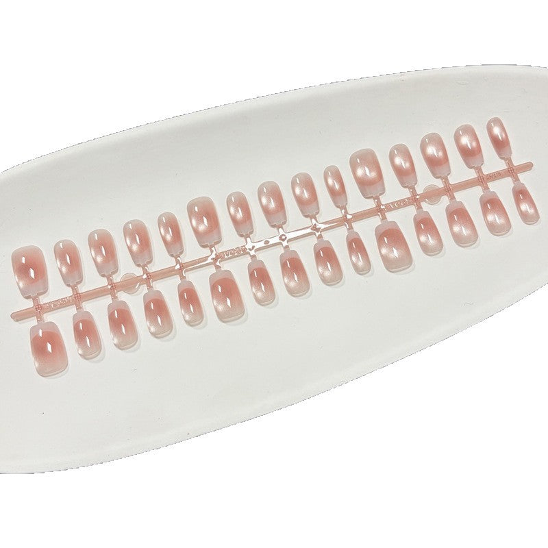 Elegante Glänzende Französische Spitze Press-On Nägel Karnz