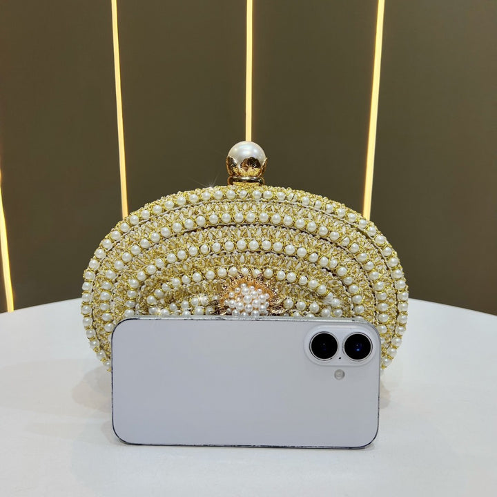 Elegante Perlen Abendtasche