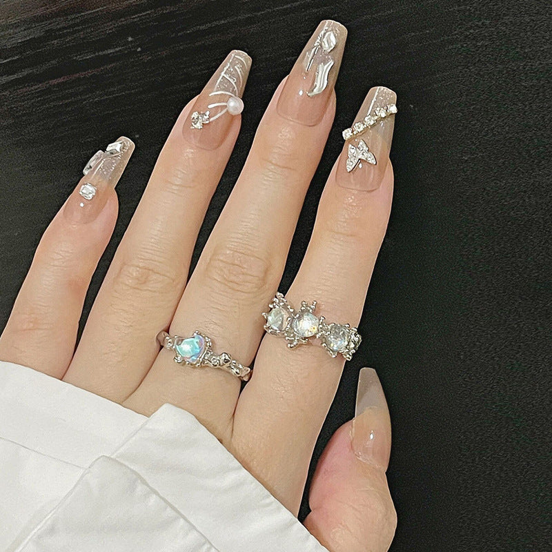 Elegante Verzierte Stiletto Press-On Nägel Karnz