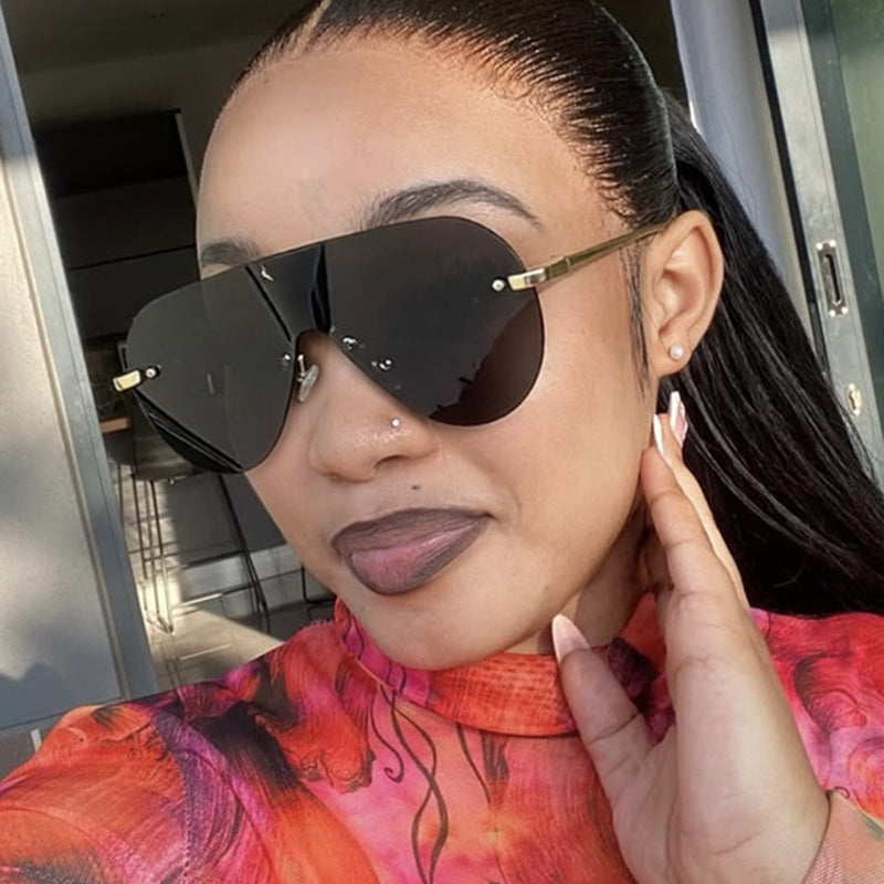 Damen Oversized Sonnenbrille im modernen Aviator-Stil Karnz