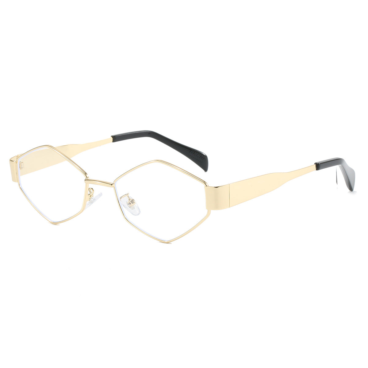 Damen moderne geometrische Sonnenbrille mit hochwertigem Metallrahmen Karnz