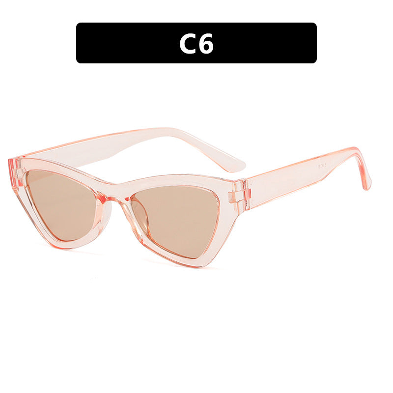 Damen modische Cat-Eye Sonnenbrille mit transparentem Rahmen Karnz
