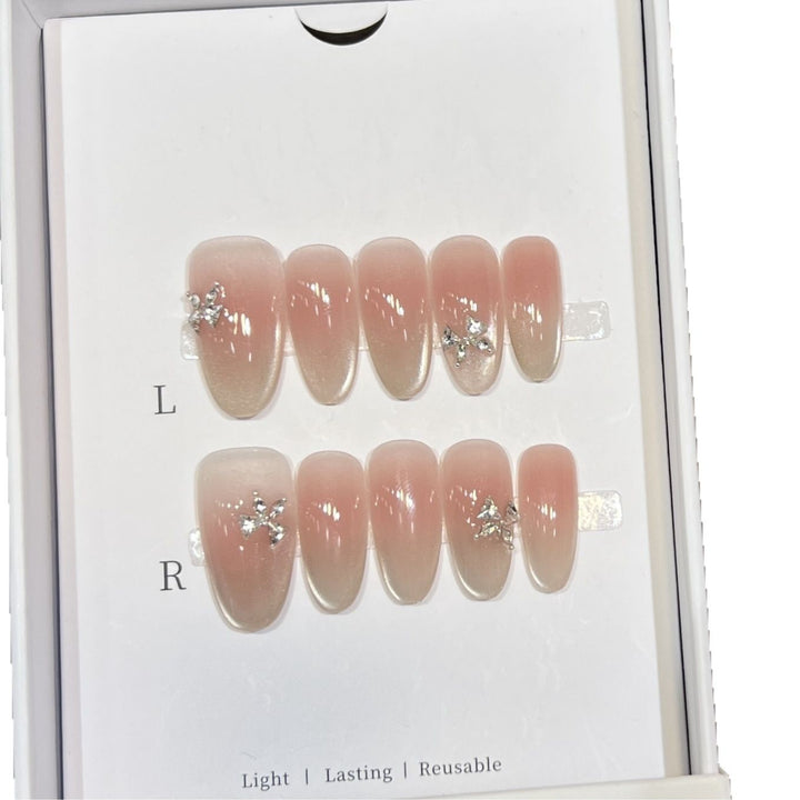 Ombre Glitter Press-On Nail Art Set Karnz