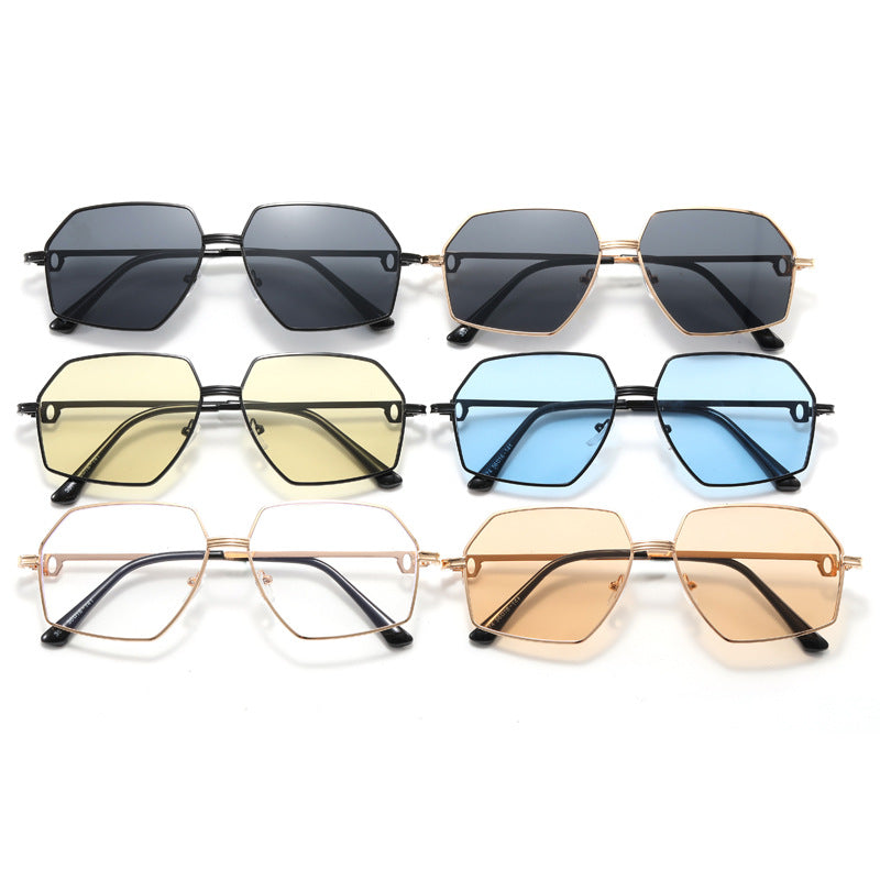 Damen Stylish geometrische Sonnenbrille mit edlem Metallrahmen Karnz