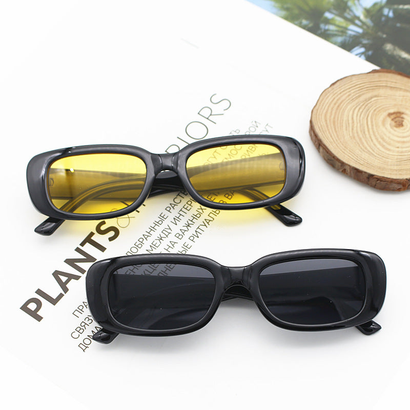 Damen modische Retro-Sonnenbrille mit rechteckigem Rahmen Karnz