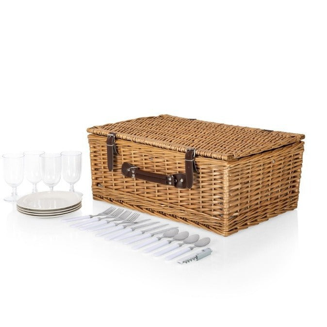 Damen Picknickkorb mit integriertem Geschirrset und platzsparendem Design Karnz
