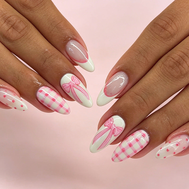 Dekorative Rosa Schleife Nagelkunst Verbesserungen Karnz