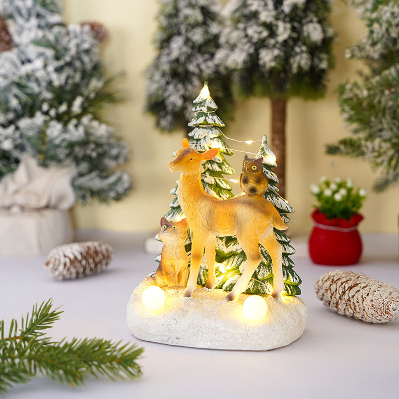 Beleuchtete Weihnachtsdekorationsfigur mit Tieren Karnz