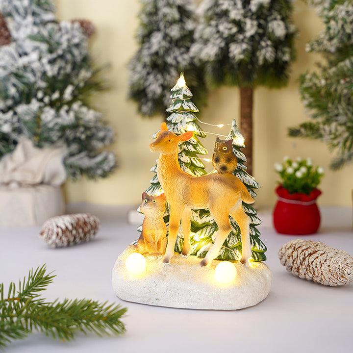 Beleuchtete Weihnachtsdekorationsfigur mit Tieren Karnz
