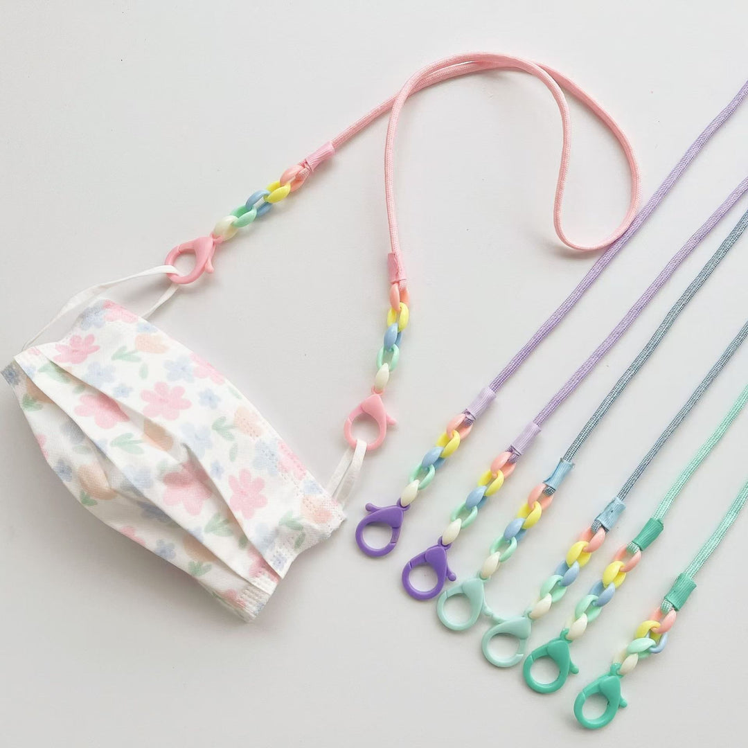 Brillenhalterkette mit Bunten Perlen und Stabilen Clips Karnz