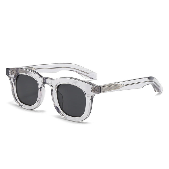 Damen modische Oversize-Sonnenbrille mit transparentem Rahmen und polarisierten Gläsern Karnz