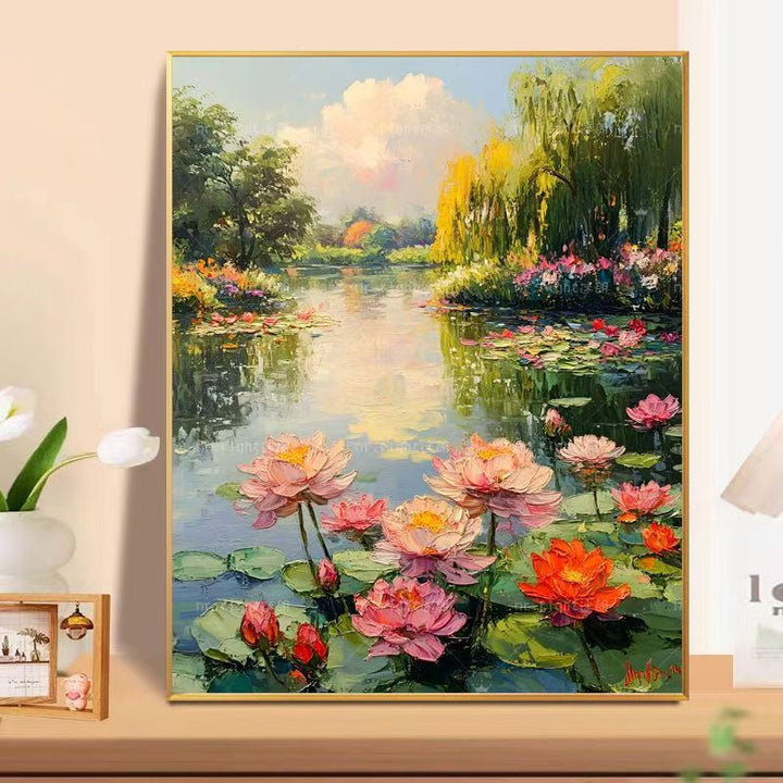 Florale Landschaft Ölgemälde Wandkunst Karnz