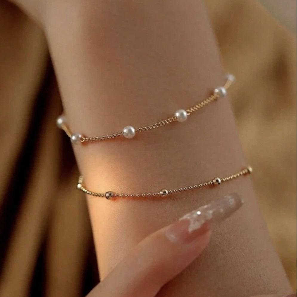 Verstellbares Perlen-Charm-Armband Karnz
