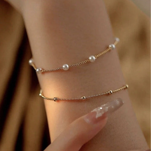 Verstellbares Perlen-Charm-Armband Karnz