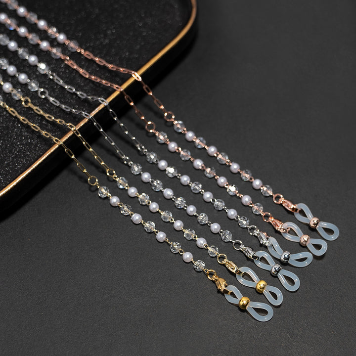 Kristall- und Perlen-Beaded Eyewear Kette Karnz