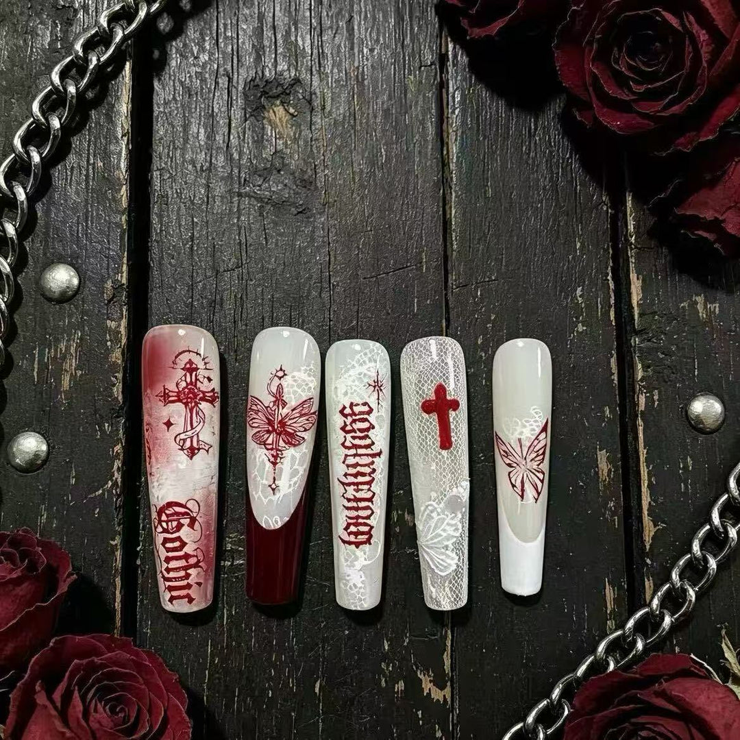 Gothic Themen Press-On Nagelkunst Karnz