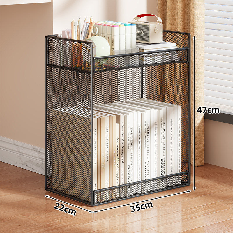 Vertikales Gitter-Mesh Doppeltes Desktop Buch- und Schreibwarenorganizer