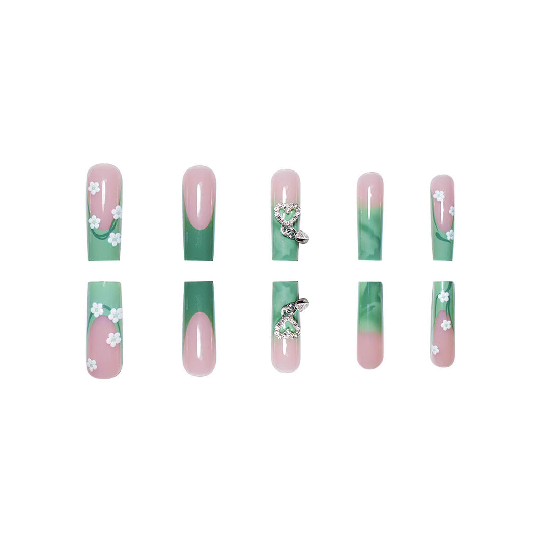 Dekorative Florale Press-On Nagel Verbesserungen Karnz