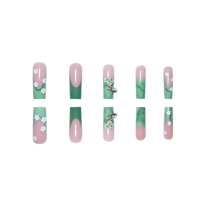 Dekorative Florale Press-On Nagel Verbesserungen Karnz