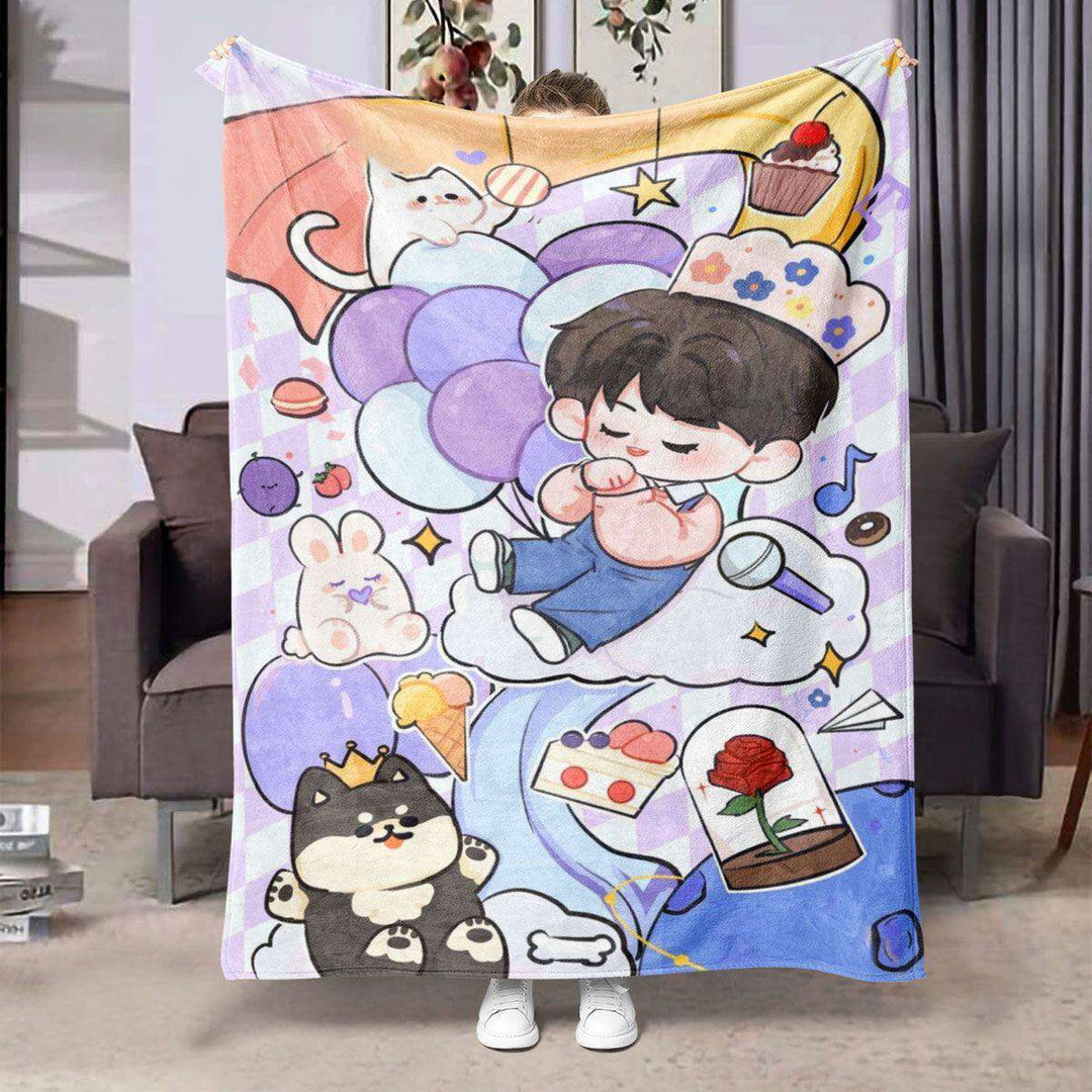 Cartoon Print Fleece Decke  1788504996
