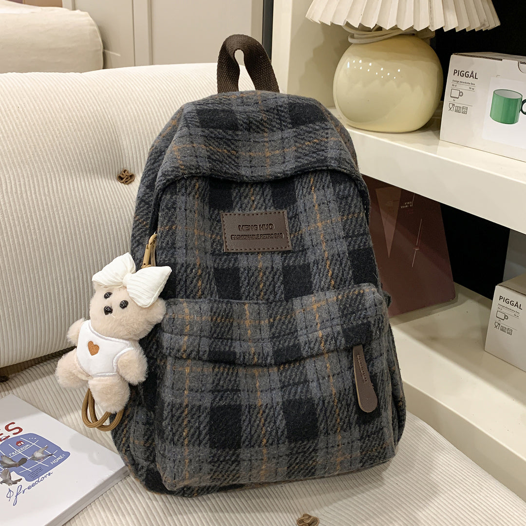 Gemütlicher Karomuster Rucksack Karnz