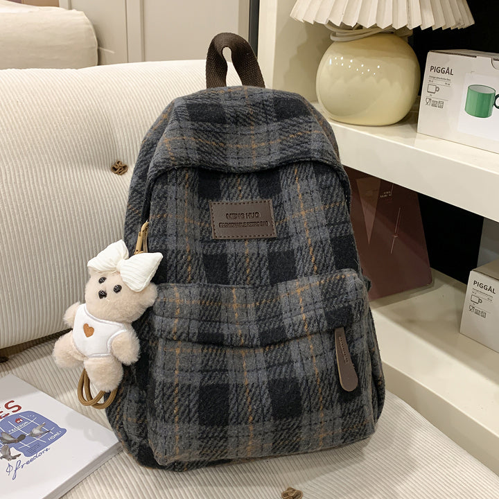 Gemütlicher Karomuster Rucksack Karnz