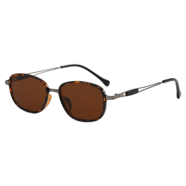 Modische Sonnenbrille mit Quadratischem Rahmen und Schmalem Metallgestell Karnz