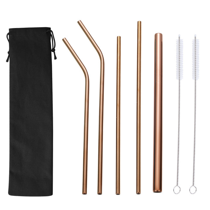 Edelstahl Trinkhalme-Set mit Reinigungsbürsten Karnz