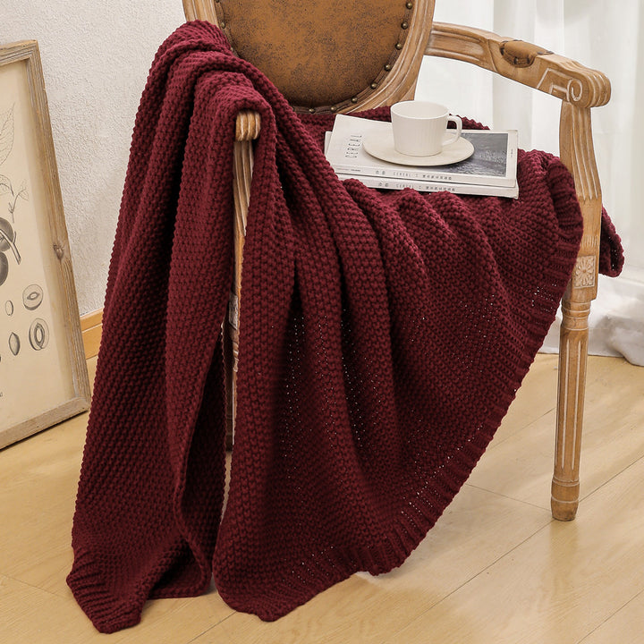 Gemütliche gestrickte Wurfdecke