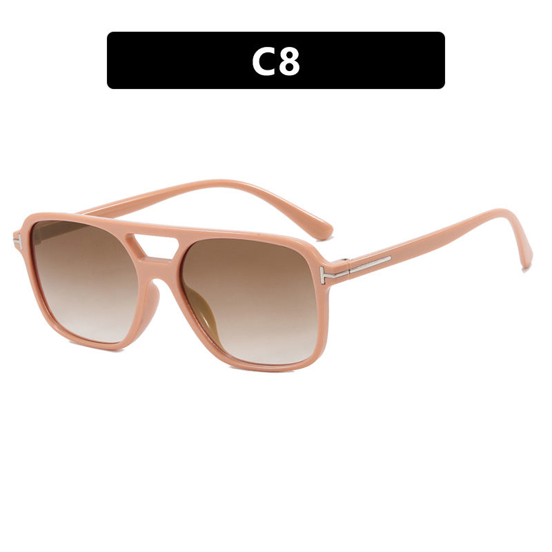 Damen elegante geometrische Sonnenbrille mit stilvollem Rahmen Karnz