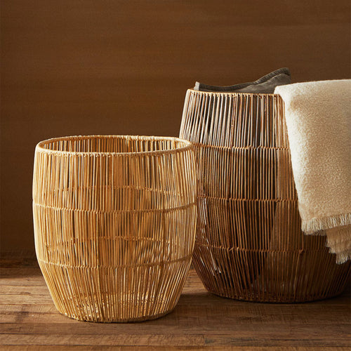Handgefertigter Aufbewahrungskorb aus Rattan Karnz