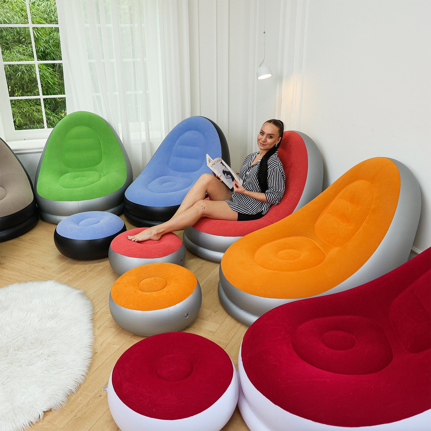 Damen Aufblasbares Komfort-Sofa mit ergonomischer Rückenlehne Karnz