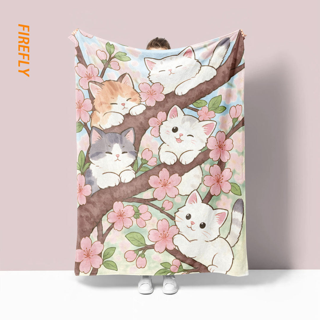 Verspielt Katzen-Themen Fleece-Decke