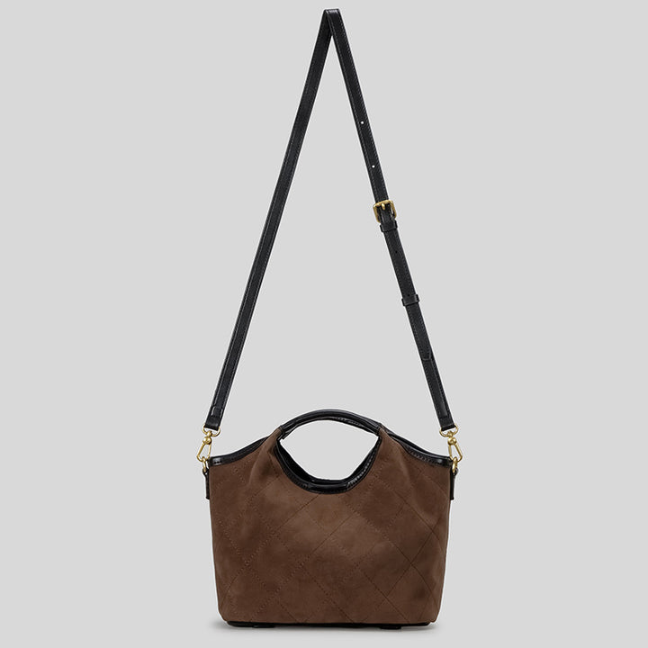 Gepolsterte Wildleder-Handtasche