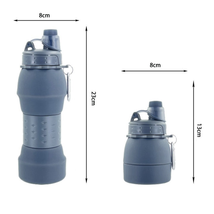 Damen faltbare Silikon-Trinkflasche mit praktischem Clip Karnz