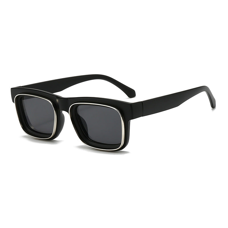 Damen modische quadratische Sonnenbrille mit kontrastierendem Rahmen Karnz