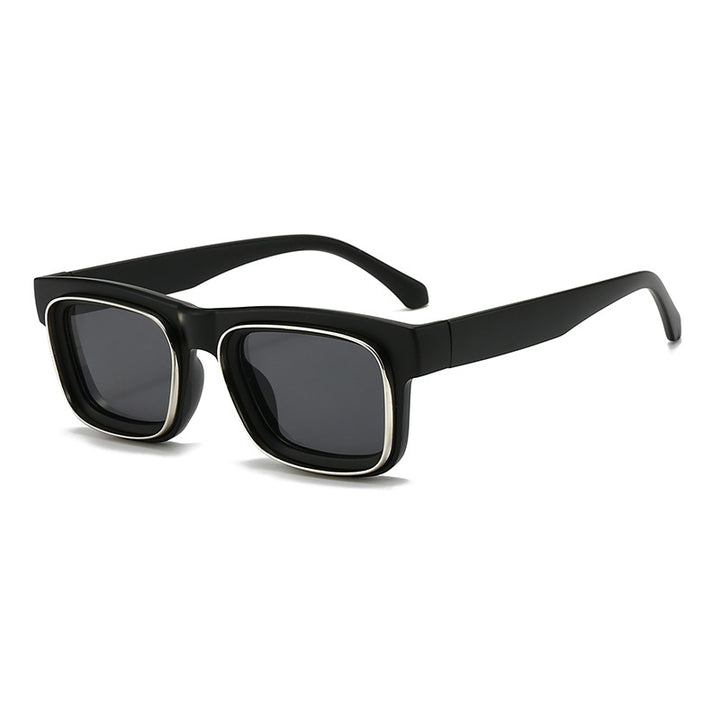 Damen modische quadratische Sonnenbrille mit kontrastierendem Rahmen Karnz
