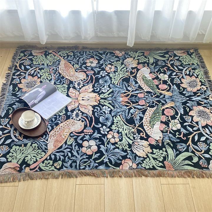 Gewebte florale Wandteppich-Decke