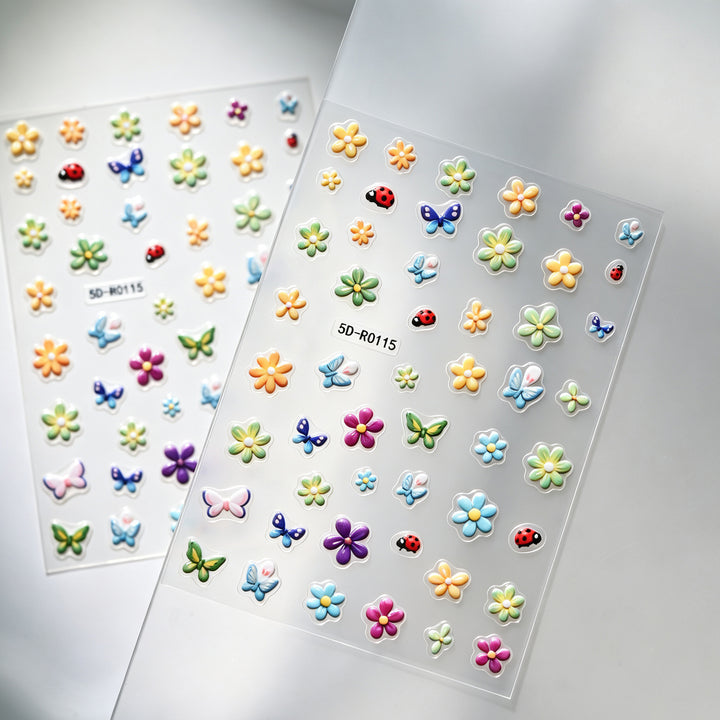 Dekorative 3D Blüten- und Schmetterling-Nagelkunst Charms