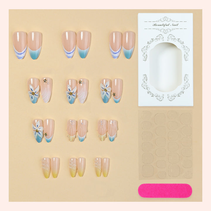 Premium Floral Art Press-On Nail Set Karnz