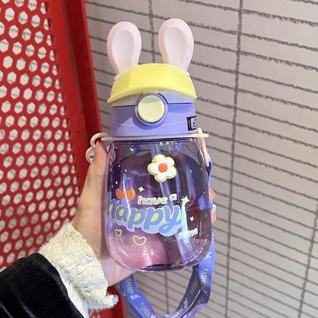 Damen Stilvolle Wasserflasche mit Bunny-Deckel Karnz
