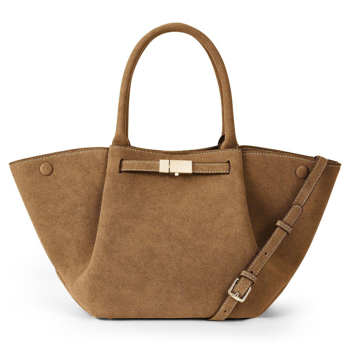 Damen Elegante Handtasche aus weichem Wildleder mit abnehmbarem Schulterriemen Karnz