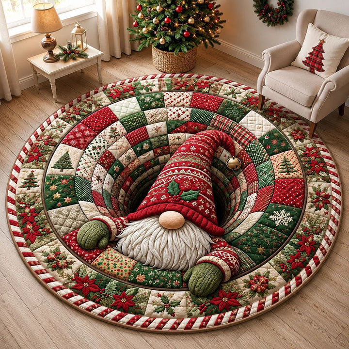 Gemütlicher weihnachtlicher runder Teppich